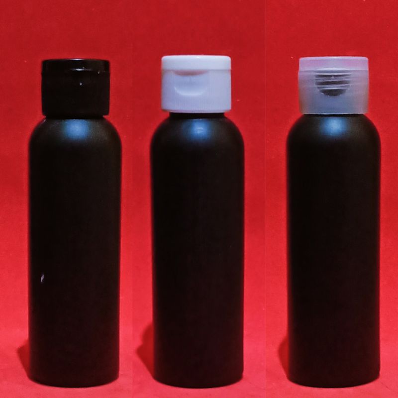 Botol Fliptop 100ml HDPE / Botol HDPE 100ml Hitam Tutup Fliptop