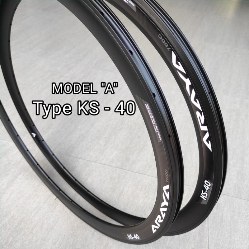 Velg Rim 700c Sepeda Fixie Roadbike 32 Hole ARAYA KS-40 Doubel Wall / Velg 700c Alloy BRAKELINE 32H-MODEL A
