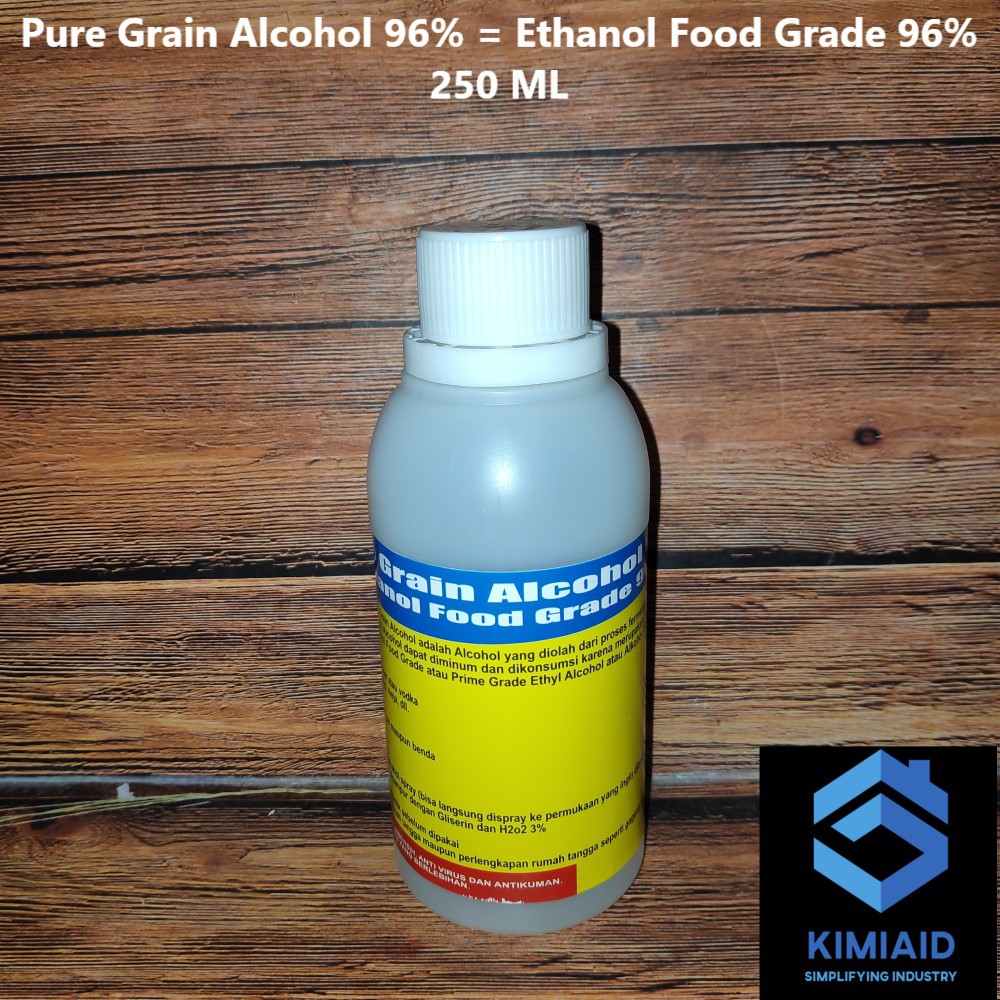 Pure Grain Alcohol 250 ML - Ethanol Food Grade 96% -  Alkohol 96 Persen - Hand Santizer Disinfektan