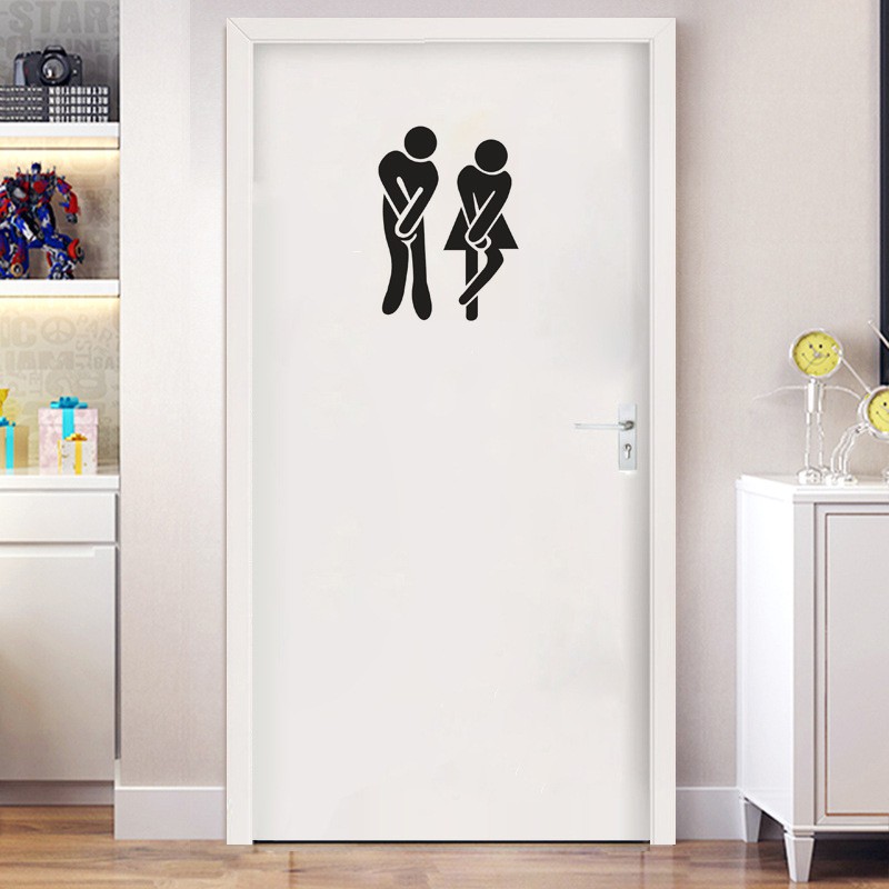 RELIZA WALL STICKER TOILET GIRL AND BOY STIKER DINDING