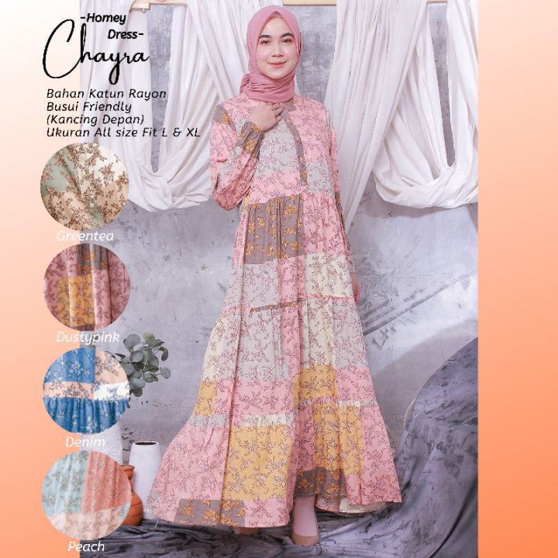 TERMURAHH!!(Bisa COD)HOMEY DRESS DEWASA_HOMEY DRESS CHAYRA MOTIF BUNGA_BAHAN KATUN RAYON_BEST SELLER