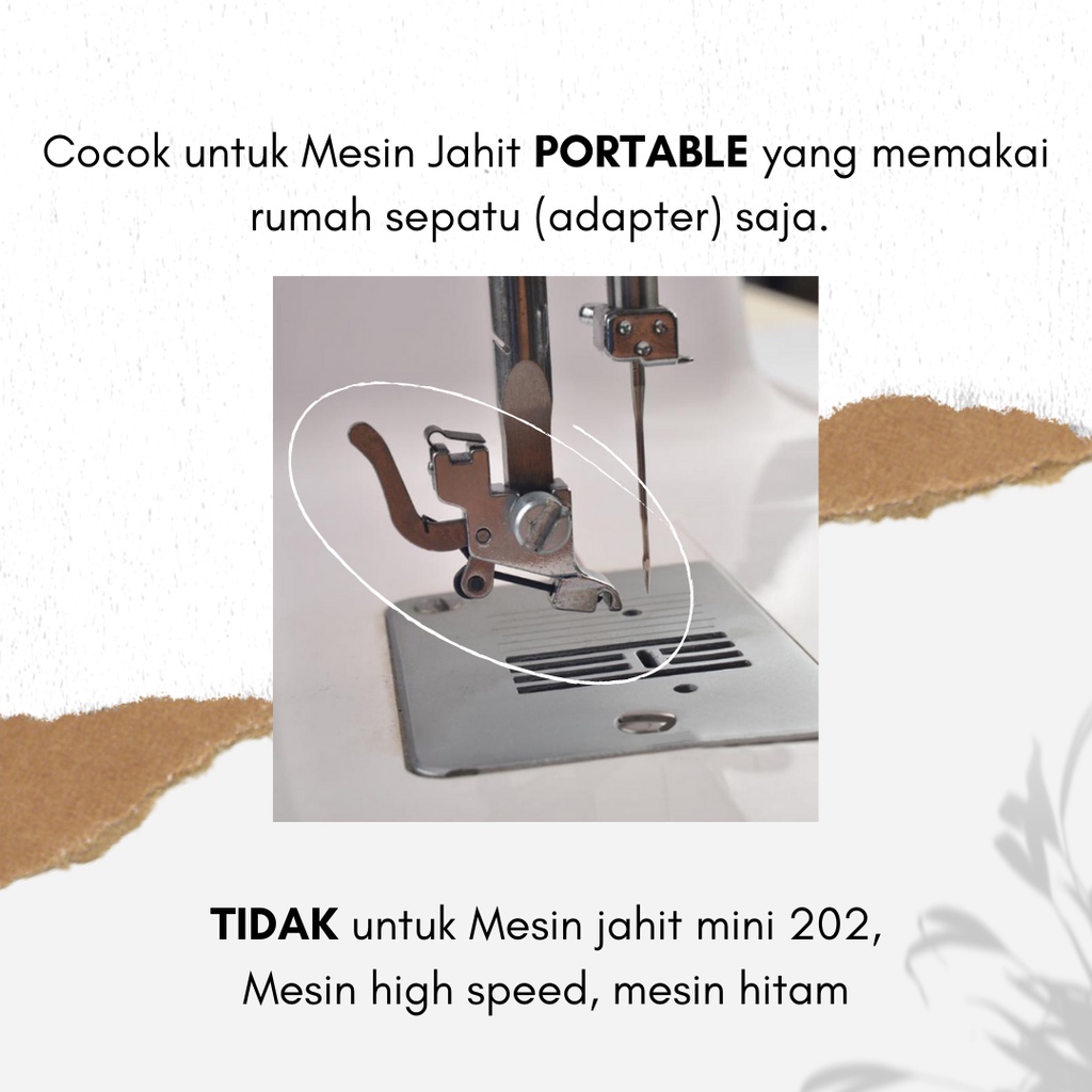 Sepatu Piping Untuk Pinggiran Kain / Bantal / Pasang Bisban Isi / Tas Mesin jahit portable / Piping / Welting foot / Sepatu bis isi sepatu singer brother butterfly messina