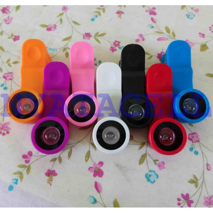 Lensa 3 In 1 (Fish Eye/Wide/Macro) Universal Clip Lens/Fisheye/Jepit dari Asesoris HP Ku..