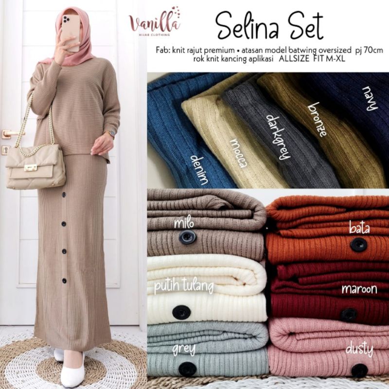 Selina set polos rajut by vanilla
