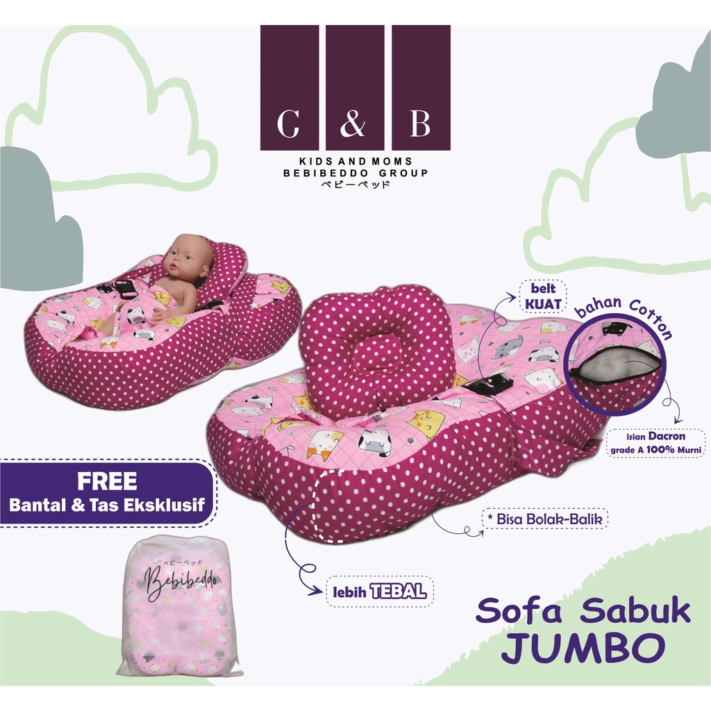 PREMIUM KASUR BAYI MULTIFUNGSI SOFA BAYI DENGAN GESPER SAFETY BELT PREMIUM TEBAL FREE BANTAL PEYANG CROWN