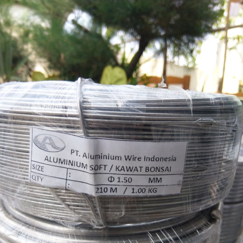 kawat bonsai aluminium 1 mm ~ 7 mm per roll 1 kg berbagai macam ukuran bahan soft mudah di bentuk