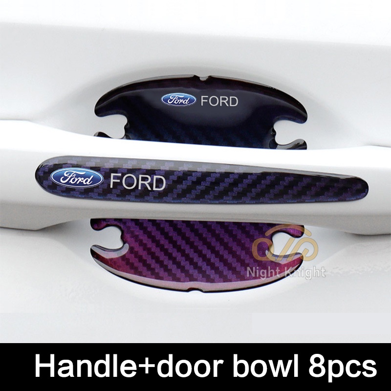 For Ford Ranger Everest Focus Fiesta Ecpsport escape mondeo Car Carbon Fiber Pattern Door Bowl Handle Sticker