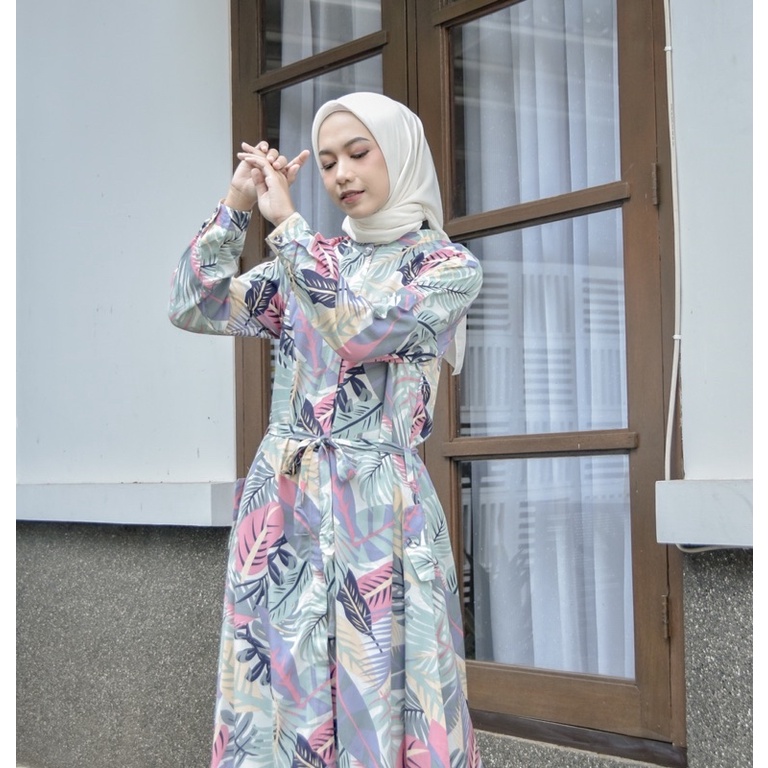 GAMIS RAYON MOTIF , GAMIS WANITA DEWASA , ALIZA DRESS