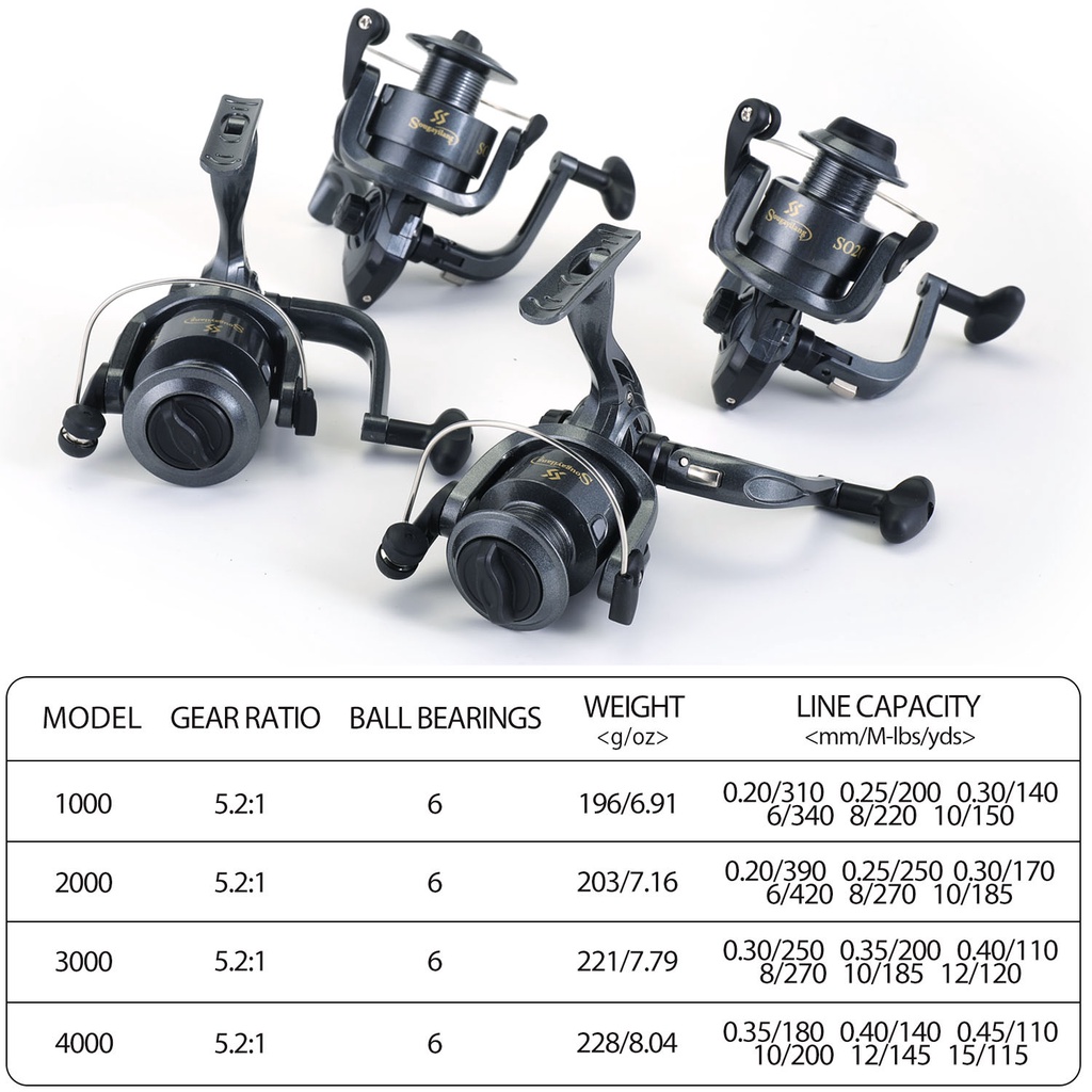 Spinning Fishing Reel Max Drag Full Metal Spool Spinning Reel 6 Ball Bearings 5.2:1 Rasio Gigi Kanan/Kiri Gagang Inter-changeable 1000 2000 3000 4000 Model Spinning Fishing Reel Air Asin Gulungan Pancing Air Tawar Gear Tackle Outdoor