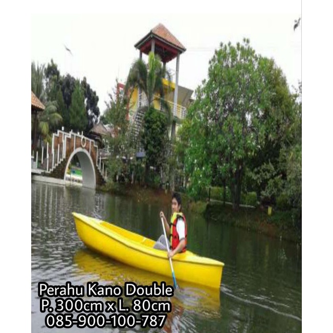 Perahu Kano Double, Perahu Air Fiberglass, Perahu Dayung Readystock.