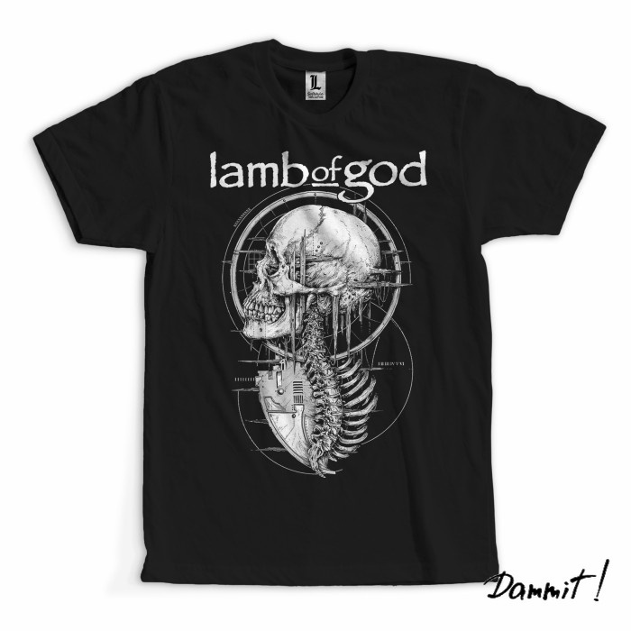 KAOS BAND LAMB OF GOD - KAOS BAND PREMIUM - HITAM - S, M, L, XL, XXL.