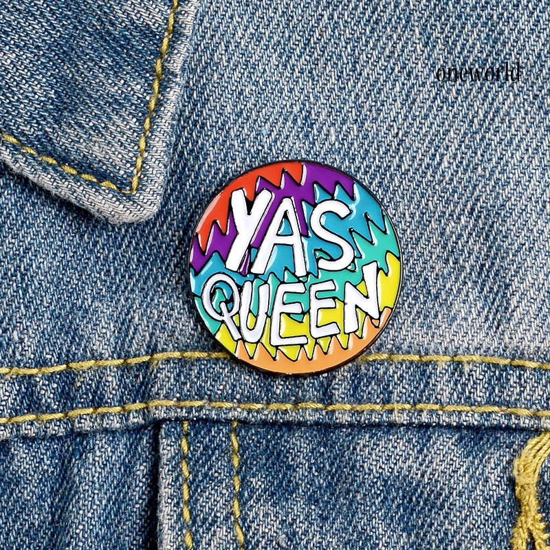 OW@ YAS QUEEN Unisex Rainbow Round Enamel Brooch Pin Corsage Bag Jacket Badge Gift