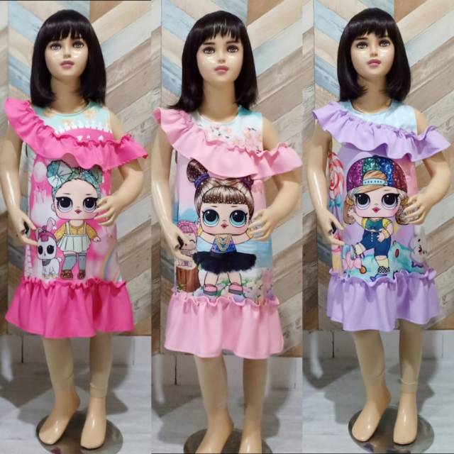 DRESS SCUBA ANAK SABRINA LOL 3-6 TAHUN