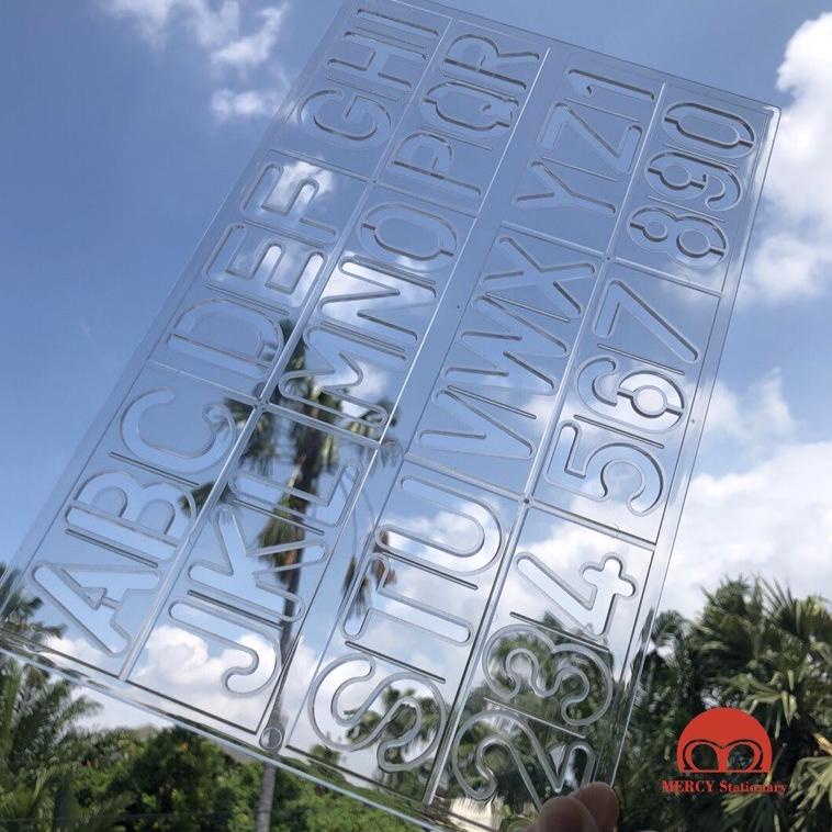 

<B-URT> <✔> Penggaris Huruf & Angka Templates - Penggaris Sablon ABC - Lettering Stencil set - Penggaris Mall Mal Mercy Stationary