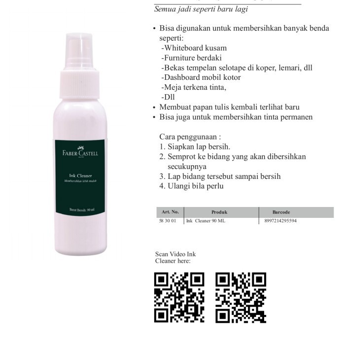

Menakjubkan Faber Castell Ink Cleaner Pembersih Papan Tulis Whiteboard Murah