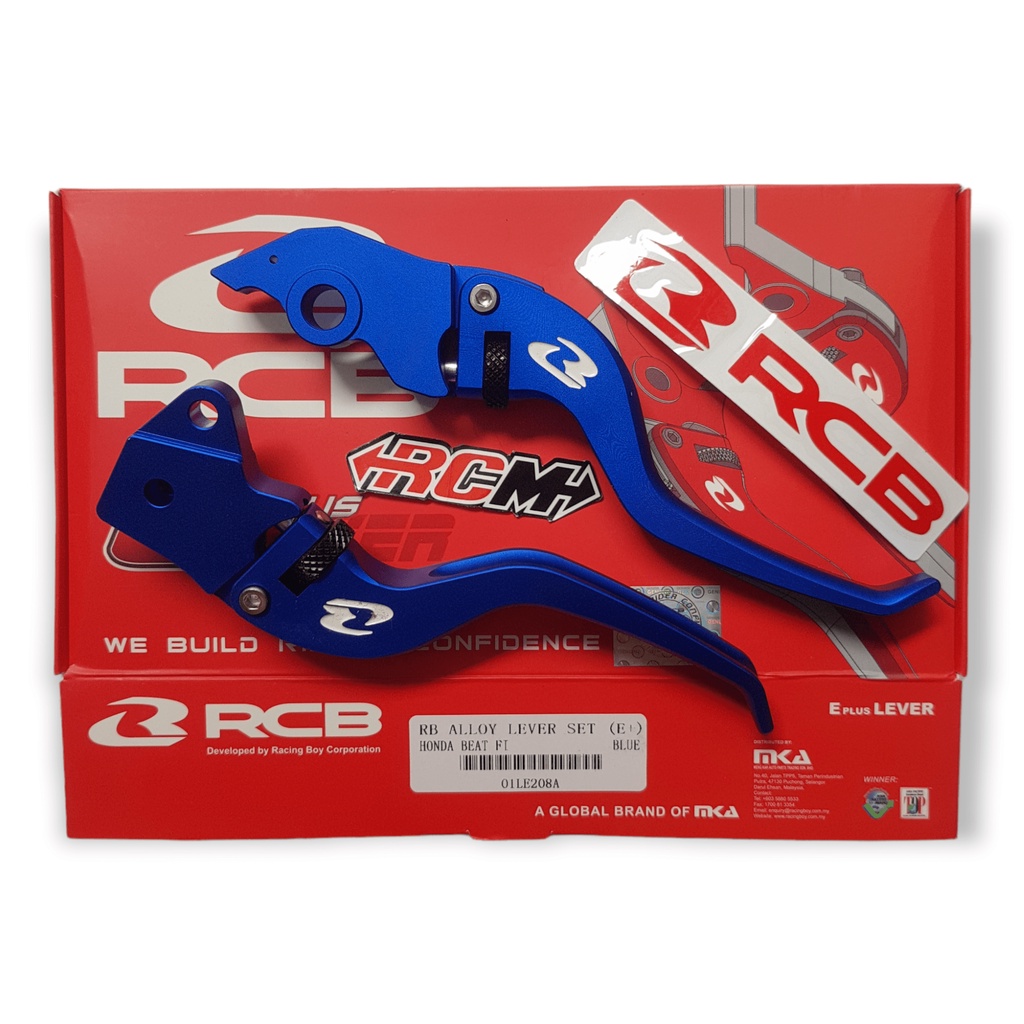 LEVER HANDLE HENDEL HANDEL TUAS SET REM KOPLING BRAKE ALLOY KANAN KIRI (E+) E+ E PLUSH PLUS BEAT FI F1 INJEKSI INJECTION WARNA BIRU BLUE MERAH RED THAI GOLD EMAS SILVER ORI ORIGINAL RCBB RACINGBOY RACING BOY ASLI