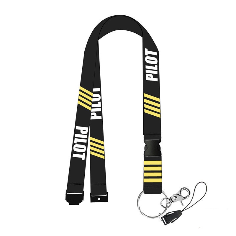 (LUCKID) Tali Lanyard Motif Tulisan remove before flight Untuk Kartu id / Kunci