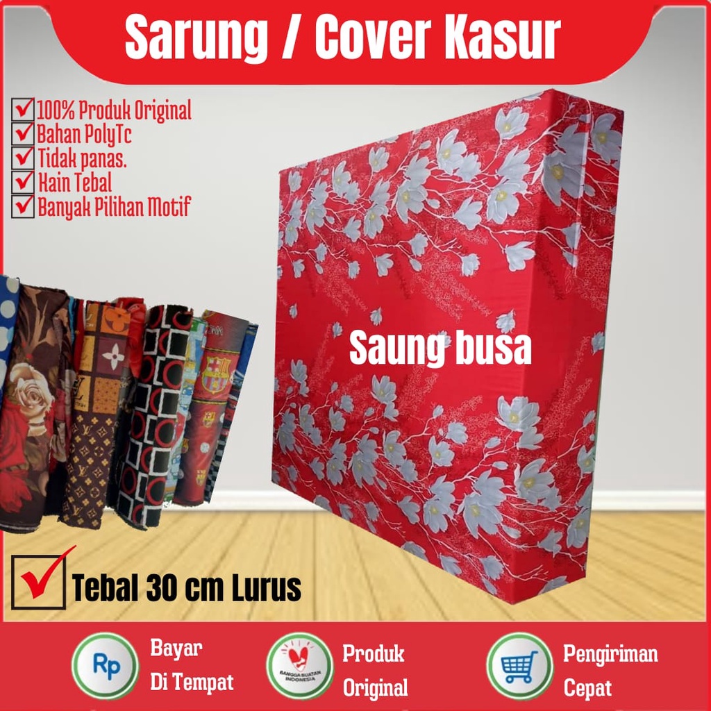 Sarung Kasur Busa Resleting No 1,2,3,4 Single Tebal 30 Cm / Cover Kasur Busa Inoac/Sprei Resleting