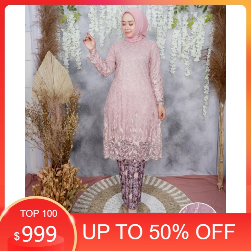 Promo  best produk stelan Tunik Tulle premioum quality/kebaya tunik/stelan tunik kebaya modern kebay