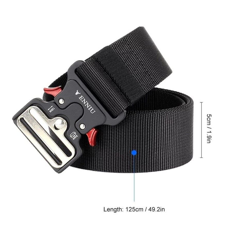 belt tactical sabuk tactical kepala besi import - Hitam