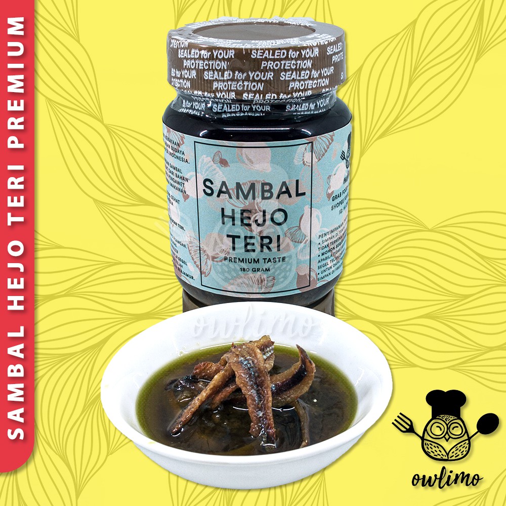 

Sambal Hejo Teri Owlimo Sambel Cabe Cabai Ijo Hijau Premium Tanpa Pengawet Tanpa MSG Halal