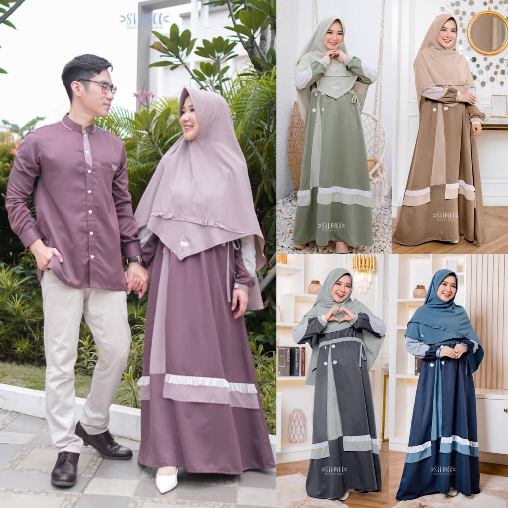 DHRYA FAMILY SET|| SARIMBIT|| BAJU COUPLE|| LEBARAN|| BY SILMEE INDONESIA