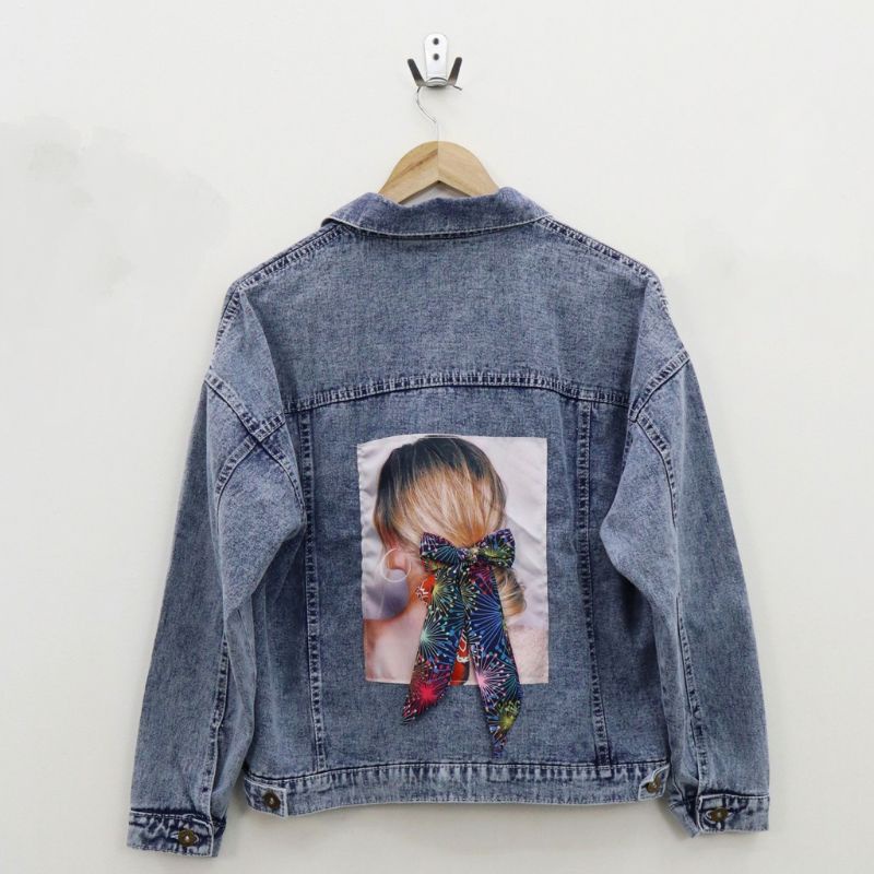 Jaket Crop Jeans Oversize Blue Acid Jeans Wanita Over Size Korean Style Jaket Jeans Wanita