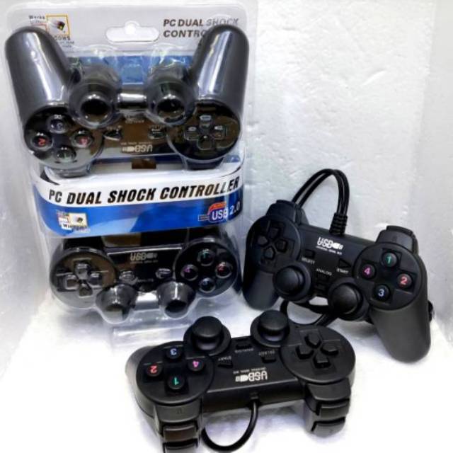 GAMEPAD JOYSTICK KABEL USB DOUBLE HITAM