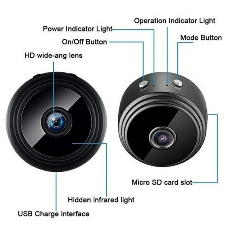 IP Cam A9 Mini Spy WiFi HD 3MP Smart CCTV Wireless Camera Pengintai dan tersembunyi