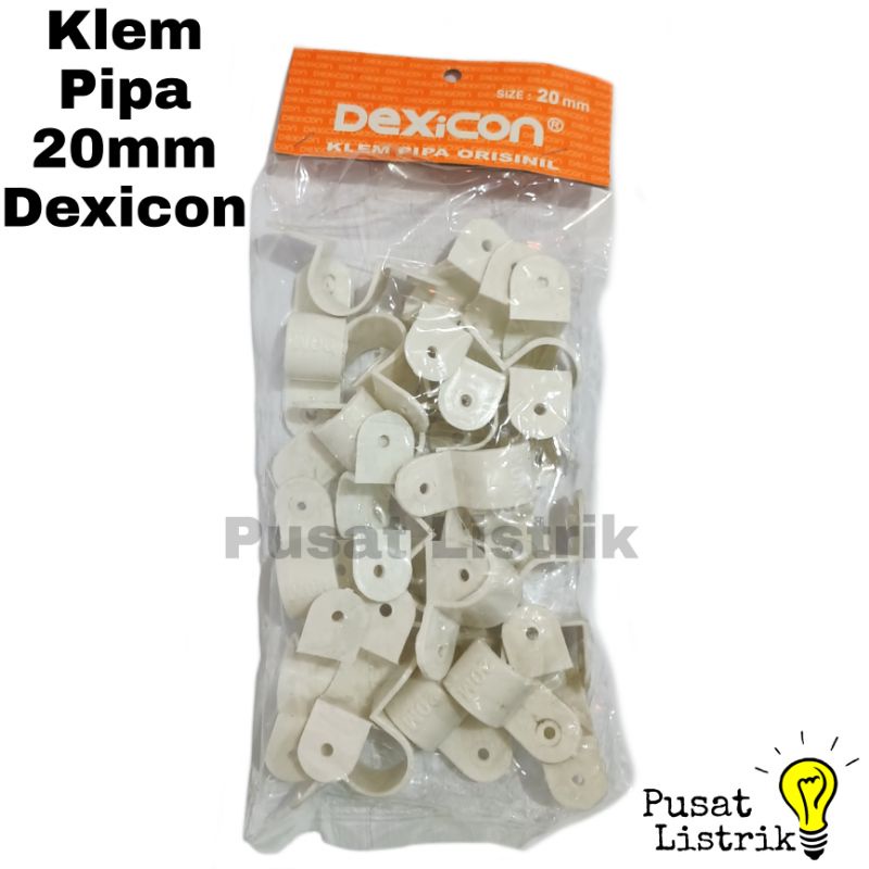 Klem Pipa 20mm Dexicon Clamp Pipa Putih Orisinil 20mm (Per Pack Isi 25pcs)