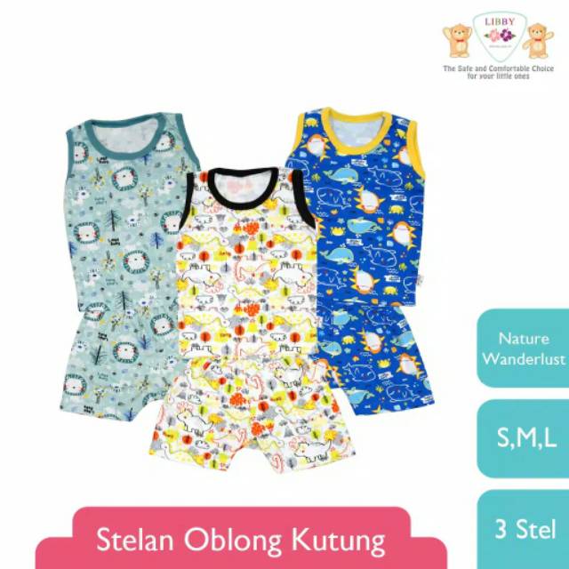 LB020 Libby Setelan Baju Bayi Oblong Kaos Singlet Kutung Kensi Size S M L Travel Universe-2