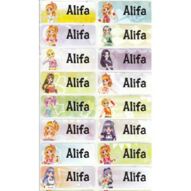 

Label nama Aikatsu