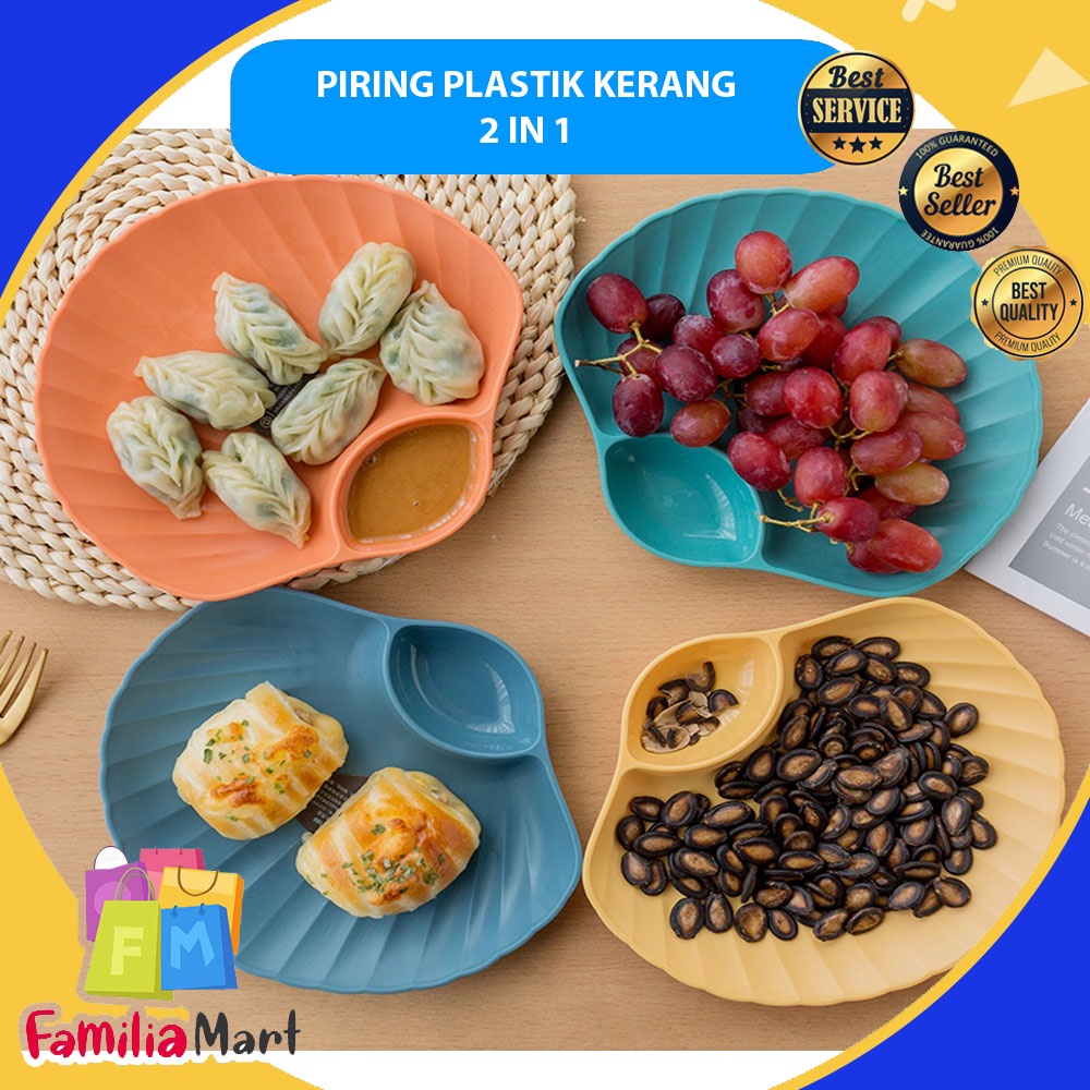 PIRING PLASTIK PLASTIC PLATE / PIRING KERANG SHELL PLATE KUE ROTI 2IN1