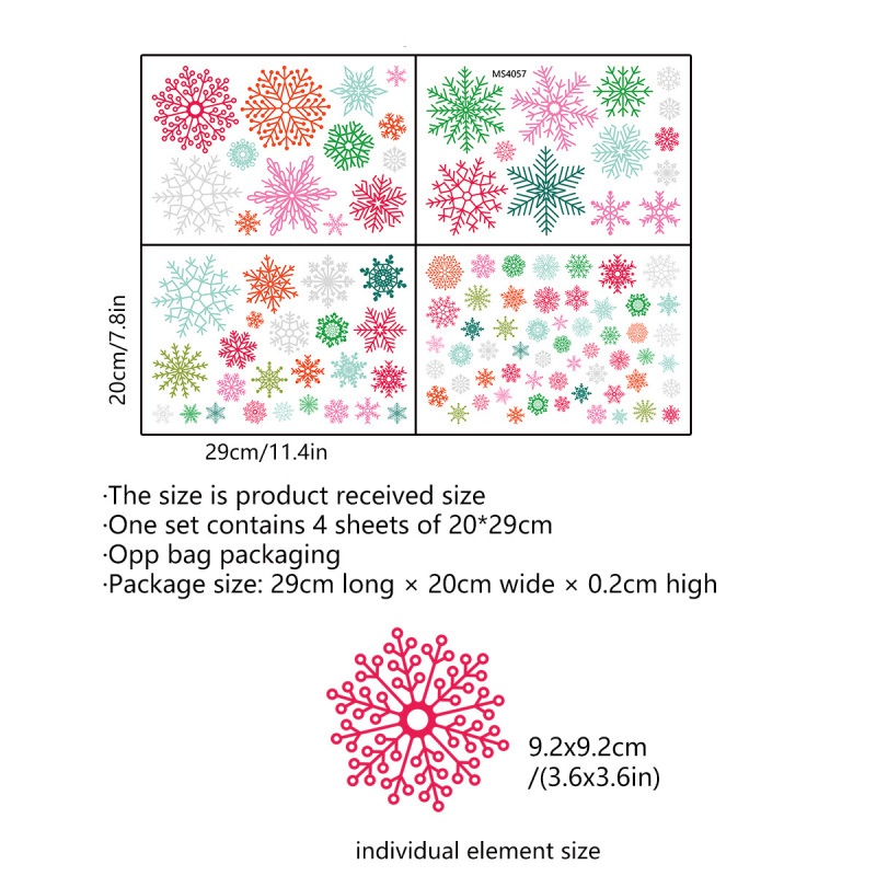 Stiker Dinding Desain Snowflake Natal Warna-Warni Untuk Dekorasi Ruang Tamu