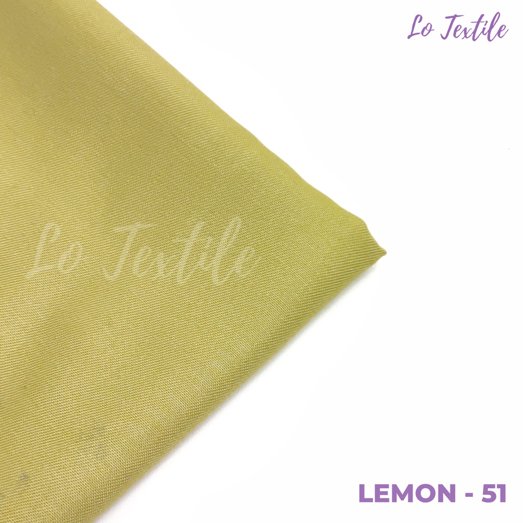 Kain Katun Toyobo Fodu Premium 0.5 Meter (Seri 1) - Bahan Katun Podu Cotton Koko Gamis Meteran-Lemon - 51