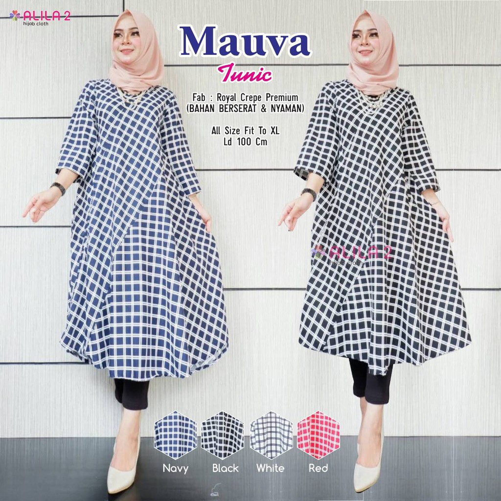 mauva atasan wanita tunik kotak square fashion remaja kekinian pakaian lengan panjang tunic alila2