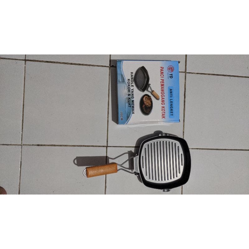 Panci panggang kotak anti lengket teflon lipat serbaguna Square grill pan non stick