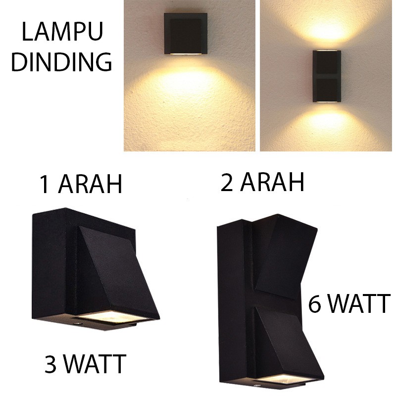 Jual LAMPU DINDING LED COB 1 / 2 ARAH 3W 6W / LAMPU LED DINDING 1 /2 ...