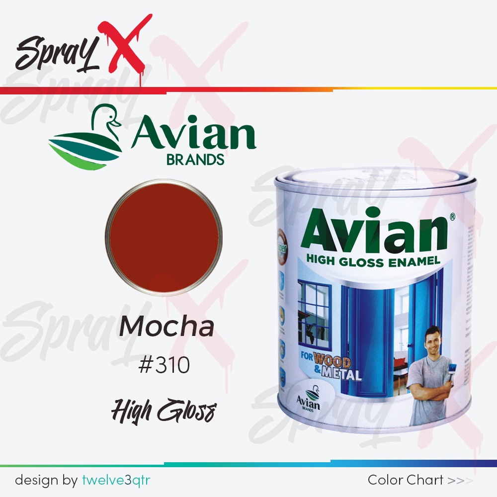 AVIAN CAT MINYAK MOCHA 310 / MERAH TUA #310 0.9 LITER - CAT KAYU DAN BESI