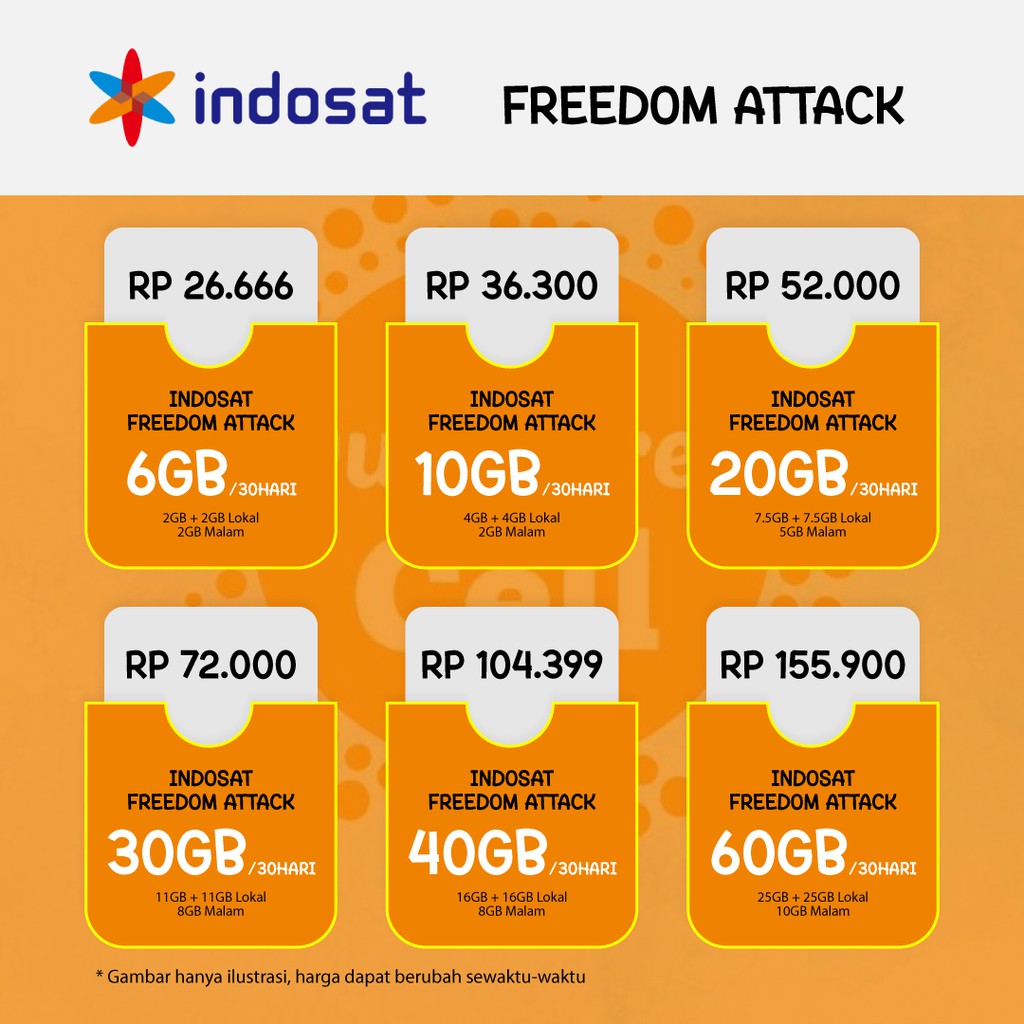 Paket Data Indosat New Freedom Attack Non Attack Kuota Internet Murah Shopee Indonesia