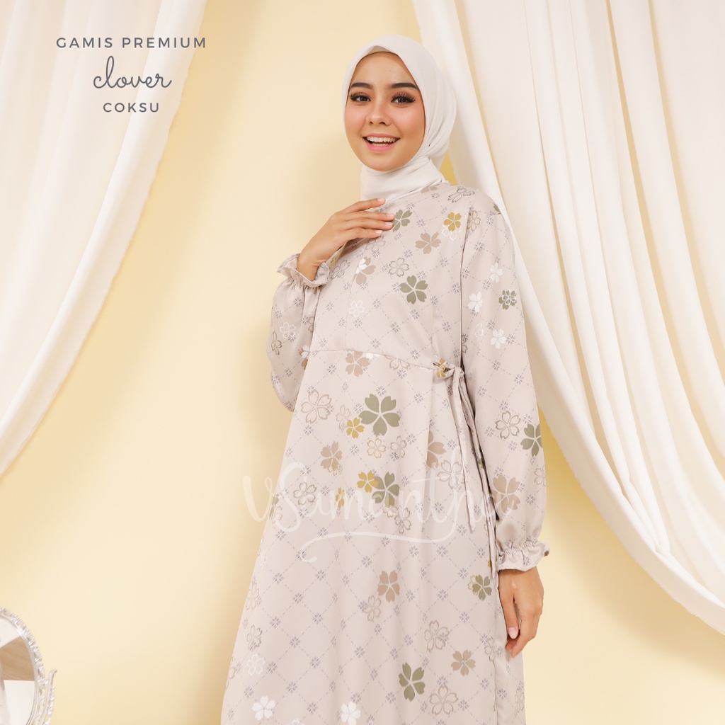 Gamis Homedress Silk Premium Motif Clover