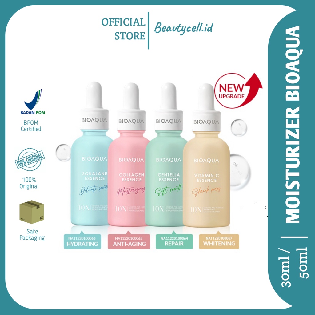 【BPOM】BIOAQUA 10X Effect Pemutih wajah Moisturizing Essence Repair / Anti Aging / Vitamin C Whitening Serum