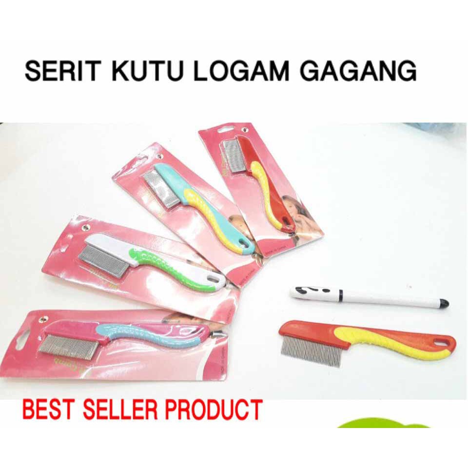 LS 361 - Sisir Kutu / Sisir Ketombe Logam Gagang