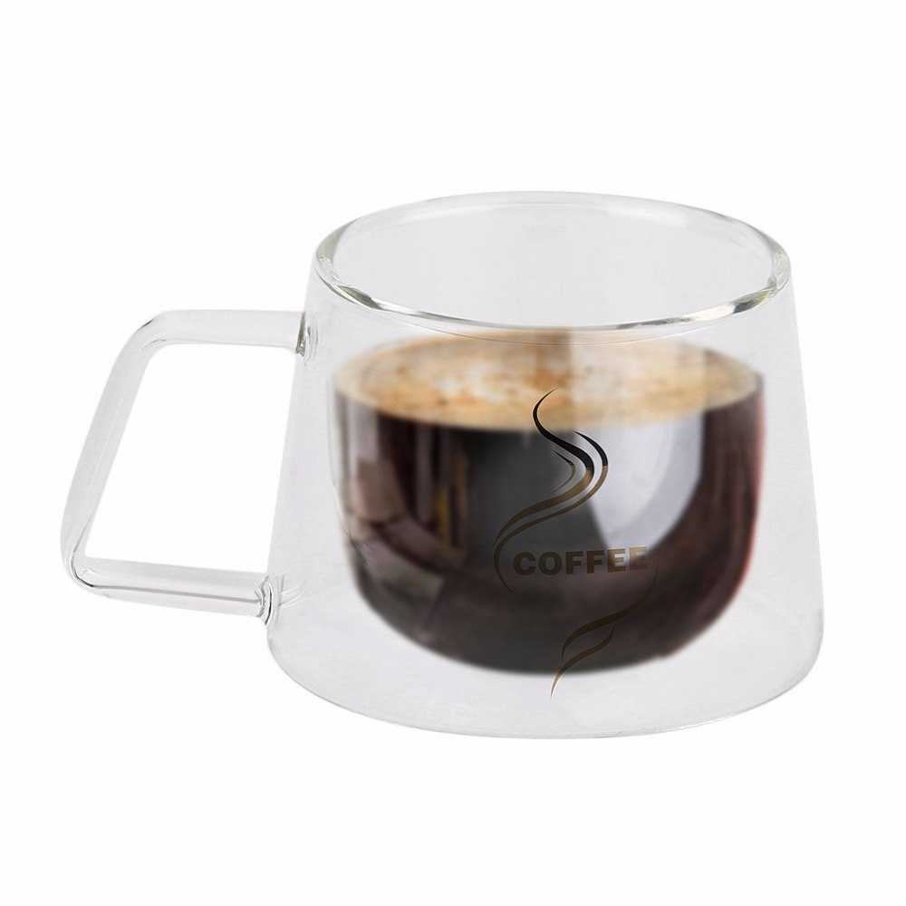 One Two Cups Cangkir Kopi Anti Panas Double Wall Glass 200ml - DOME240