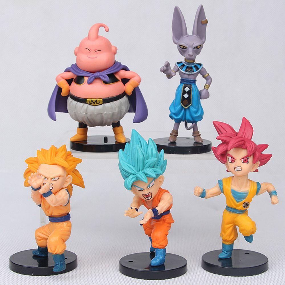 Lanfy Anime Dragon Ball Angka Mainan Super Saiyan Dekorasi Moldel Q Version Boneka Dekorasi Desktop Kartun Anak Hadiah Model Mainan