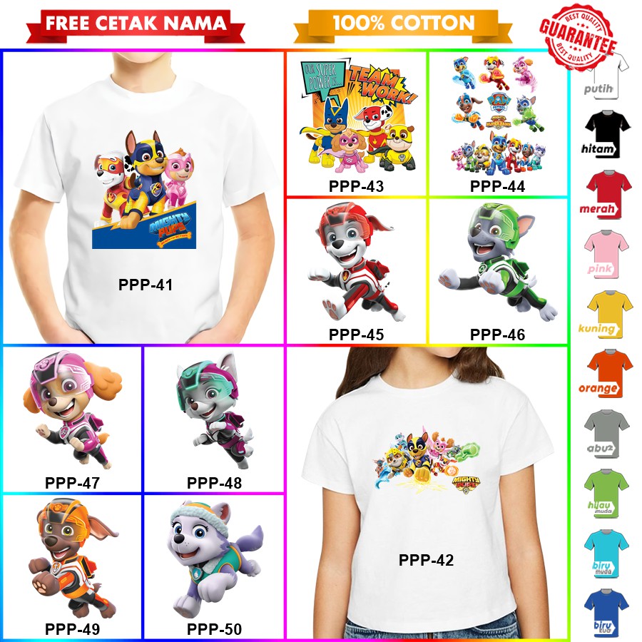 [FREE NAMA!!] Baju Kaos COUPLE  ANAK DAN DEWASA PAW PATROL PAWPATROLBANYAK MOTIF