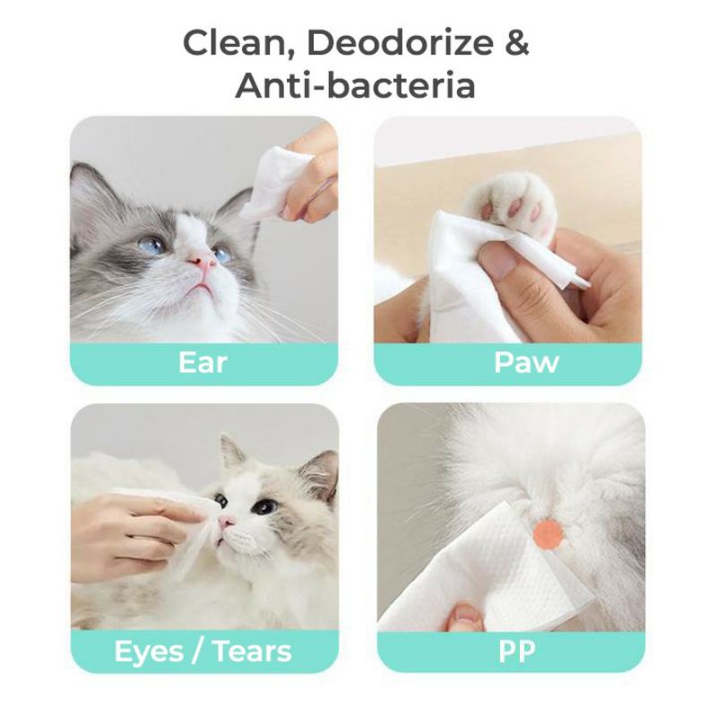 EXOTICGOODS PET WIPES ANJING KUCING TISU PEMBERSIH KOTORAN ANJING KUCING TISU PEMBERSIH KOTORAN HEWAN