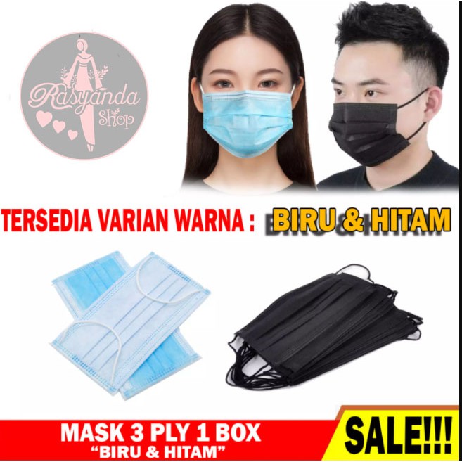 MASKER 3 PLY ALKINDO  EARLOOP DAN HIJAB isi 50PCS   / SURGICAL MASK / DISPOSABLE MASK PLY ISI 50pcs