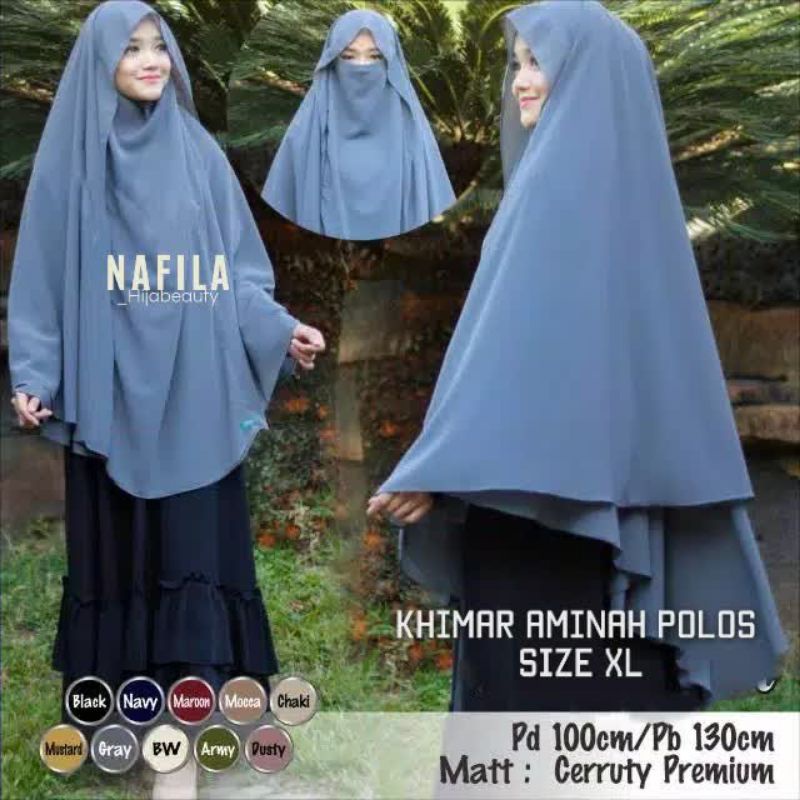 Khimar Motif Bunga Ceruty Babydoll 2 Layer Premium Original Murah Niqab Instan