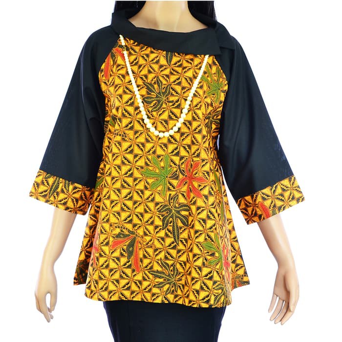 Atasan Blouse Batik Babydoll Tunik Sogan Modern Jubah Katun Ima A293